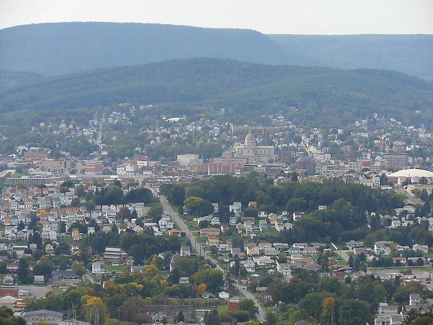 Altoona, Pennsylvania as seen from Brush Mountain