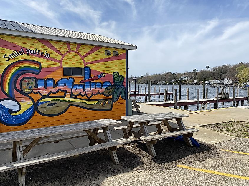 A colorful mural for the lakeside town of Saugatuck, Michigan