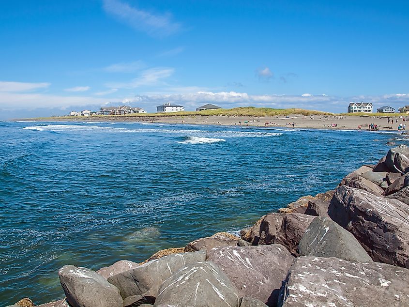 Jetty at Ocean Shores, Washington.