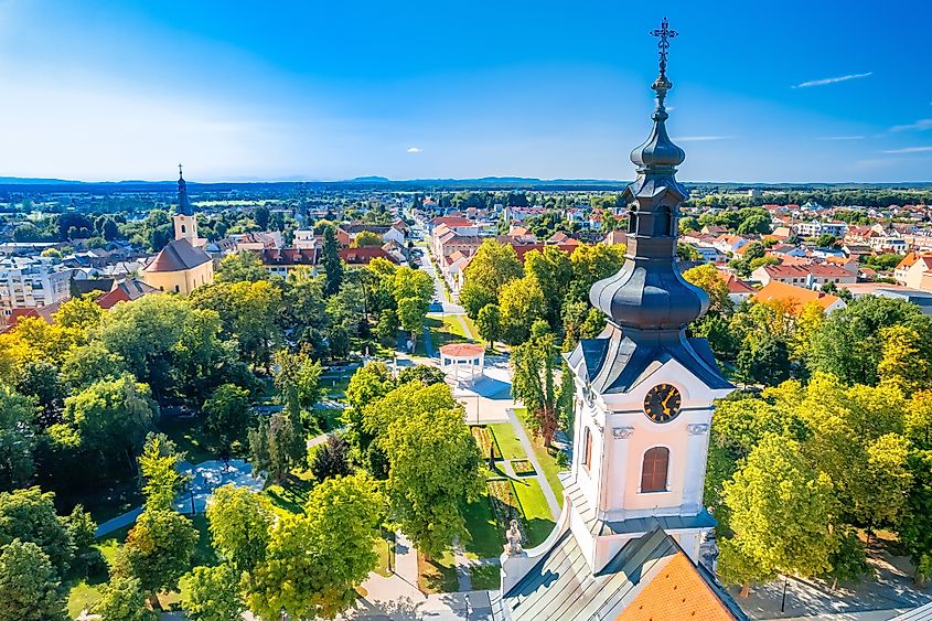 Town of Bjelovar scenic park and city center aerial view, Bilogora region of Northern Croatia (Credit: xbrchx via Shutterstock)