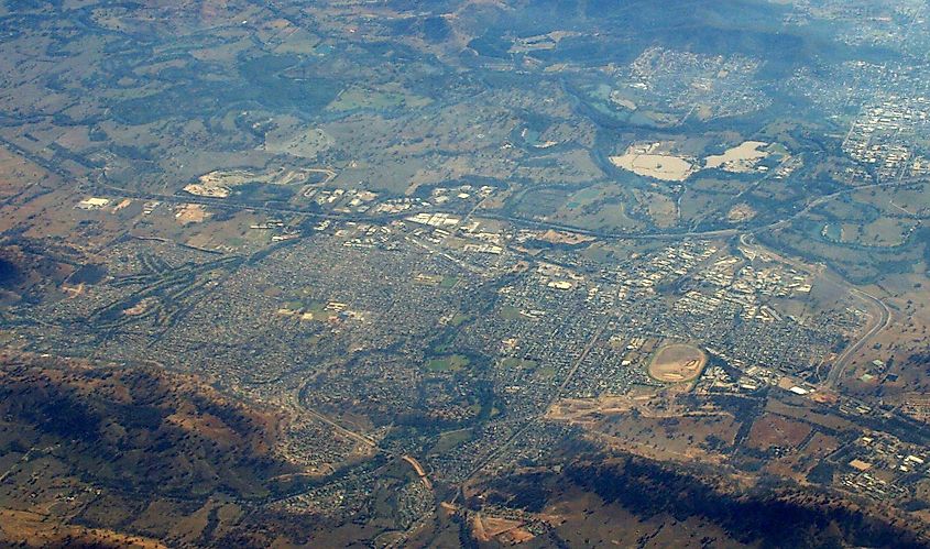 Aerial view of Wodonga, Victoria. Source: Wikimedia/Wongm
