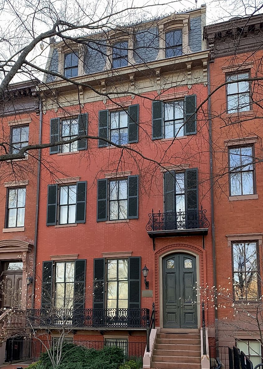 The Trowbridge House is a historic building located at 708 Jackson Place on Lafayette Square in Washington, D.C. It was built in 1859. Image Credit APK via Wikimedia.