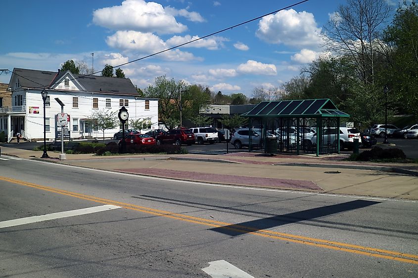 Street view in the town of Bridgeport, West Virginia.