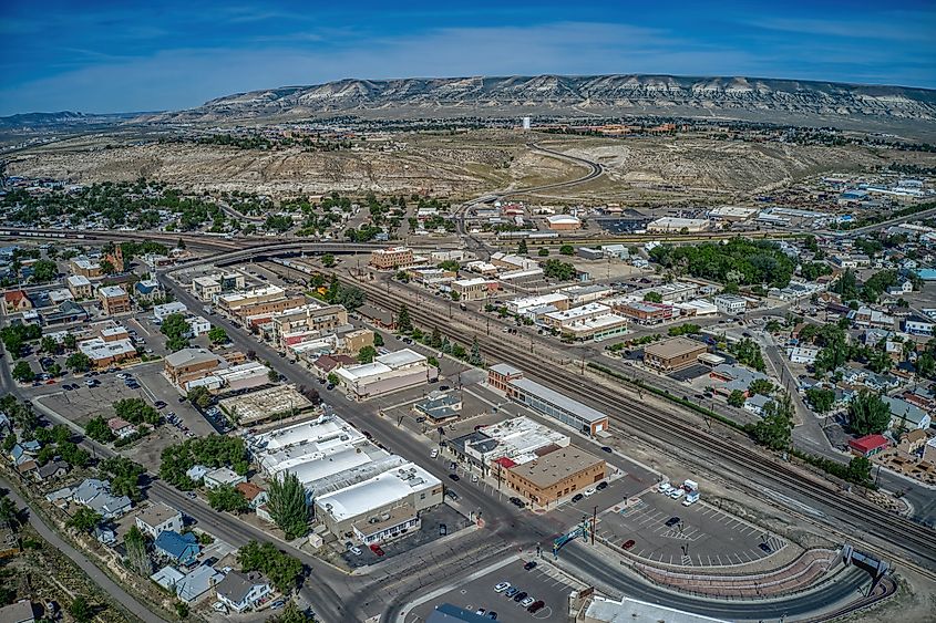 Rock Springs, the fifth largest town in Wyoming, is a stop on a passenger train line.