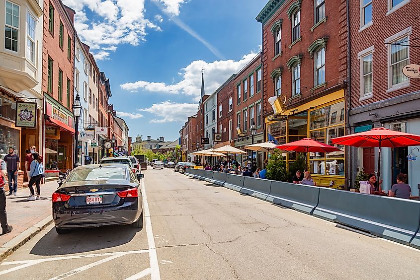 View of downtown Portsmouth in New Hampshire.