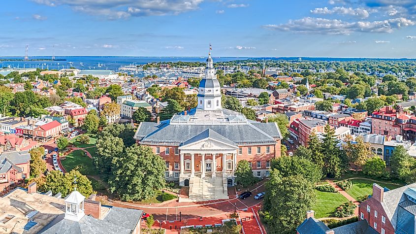 The Maryland State House in Annapolis, Maryland.