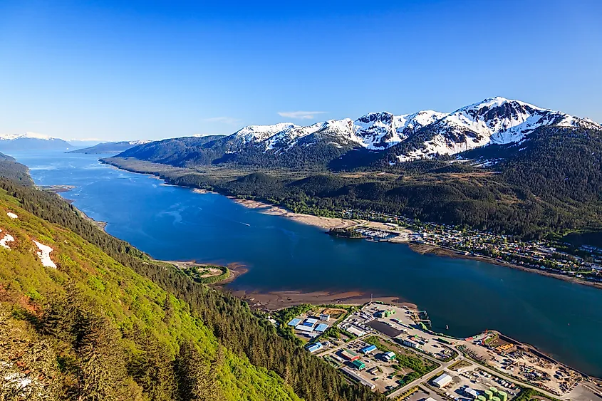 Aerial view of Juneau, Alaska.