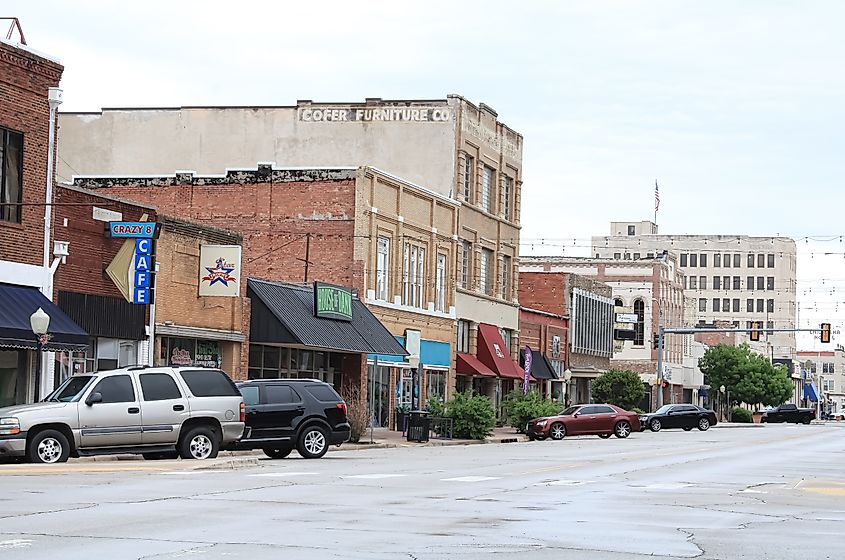 Main Street in Chickasha, Oklahoma.