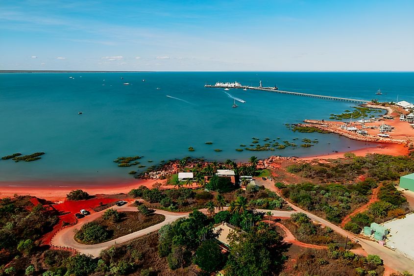 Aerial view of Simpsons Beach in Broome, Kimberley, Western Australia