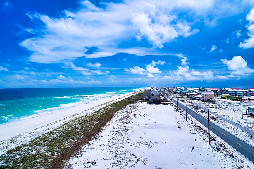 Navarre Beach, view down the beach.