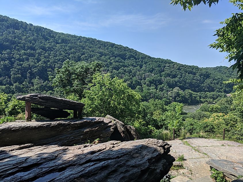 Jefferson Rock on the Appalachian Trail in West Virginia.