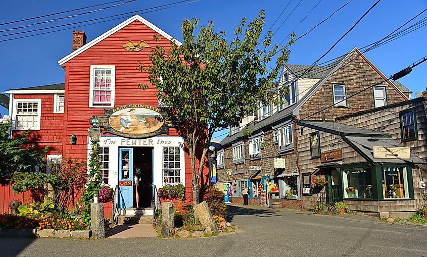 The adorable downtown area of Rockport, Massachusetts