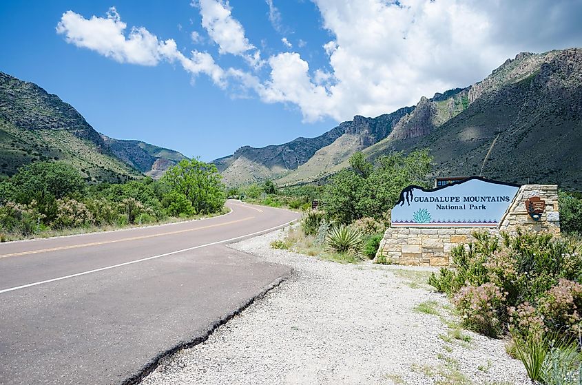 Entrance to Guadalupe Mountains and Carlsbad Caverns national parks