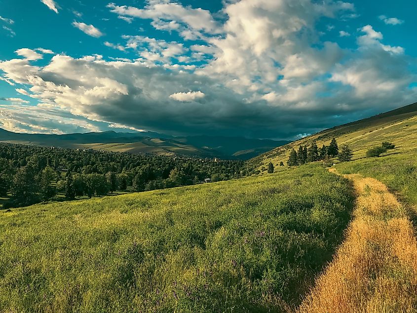 A valley near Marshall Mountain in Montana.