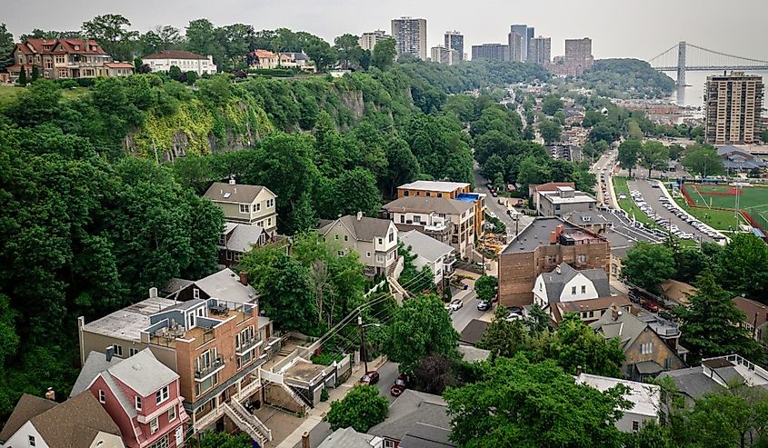 Aerial of Edgewater, New Jersey.