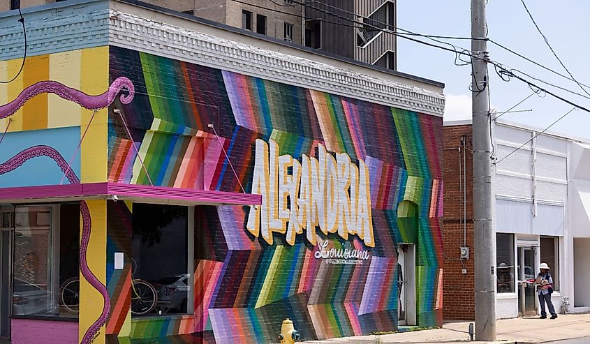 Afternoon light shines on the colorful Arts District of downtown Alexandria.