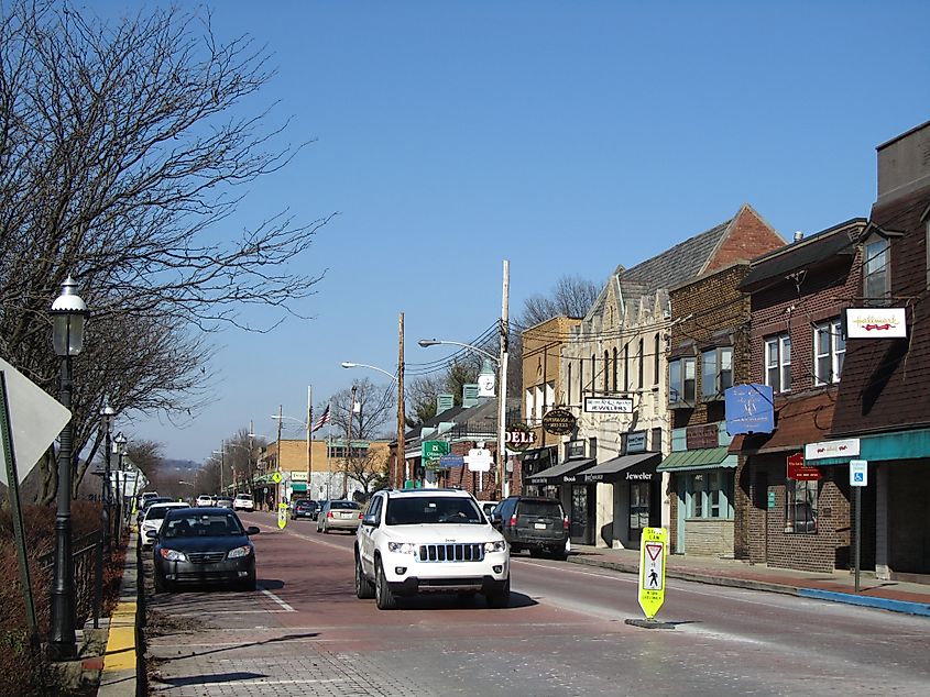 Downtown Oakmont, Pennsylvania.