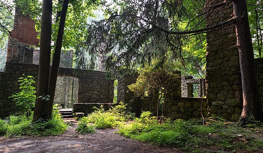 Ruins of the Old Cornish Estate at Hudson Highlands State Park in Cold Spring, New York