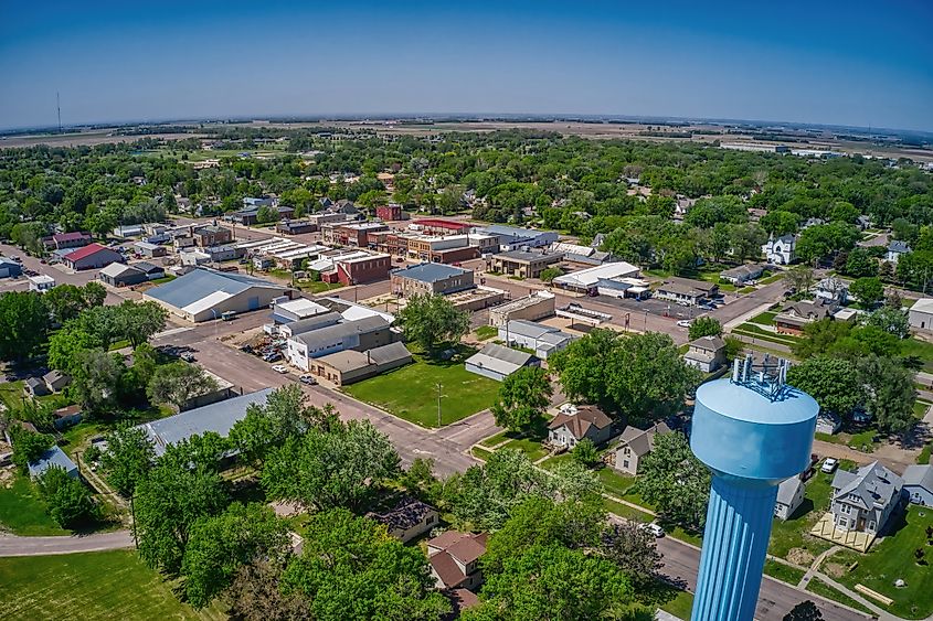 Aerial View of Beresford, South Dakota during Summer