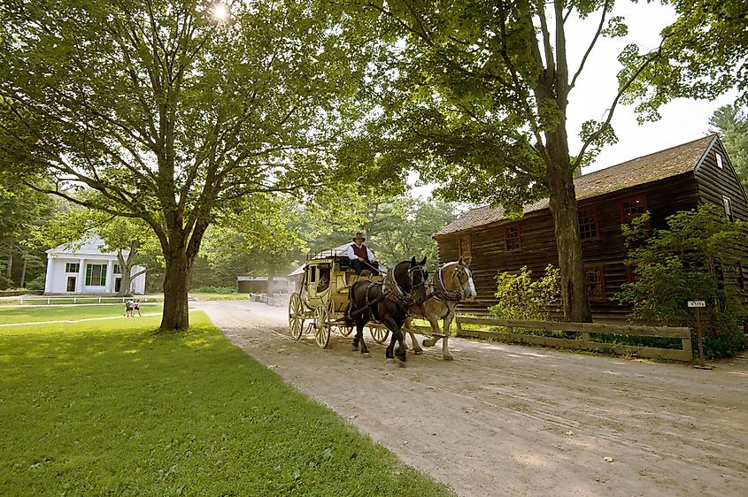 Horse carriage at Sturbridge Village, MA,