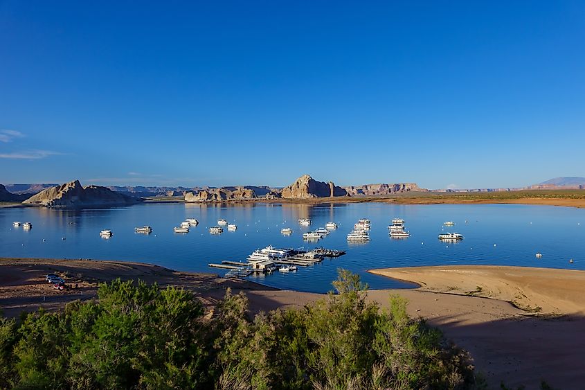 Beautiful port of Lake Powell at Page, Arizona