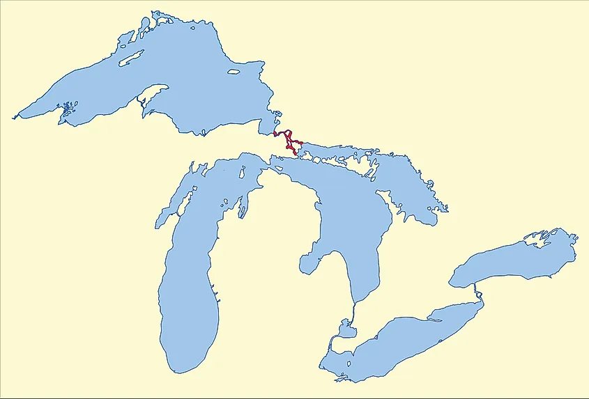 Location of the St. Marys River