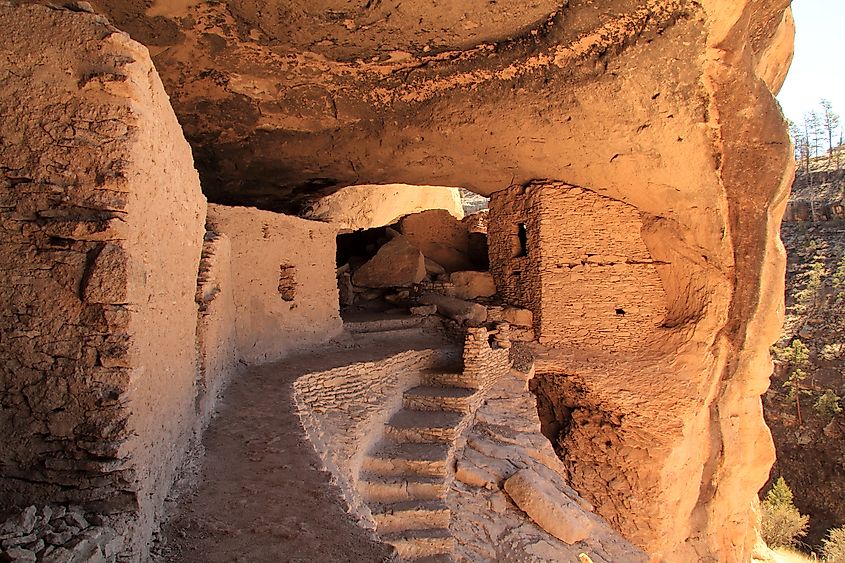 Ancient Mogollon Ruins at Gila Cliff Dwellings National Monument in the Gila National Forest, New Mexico.