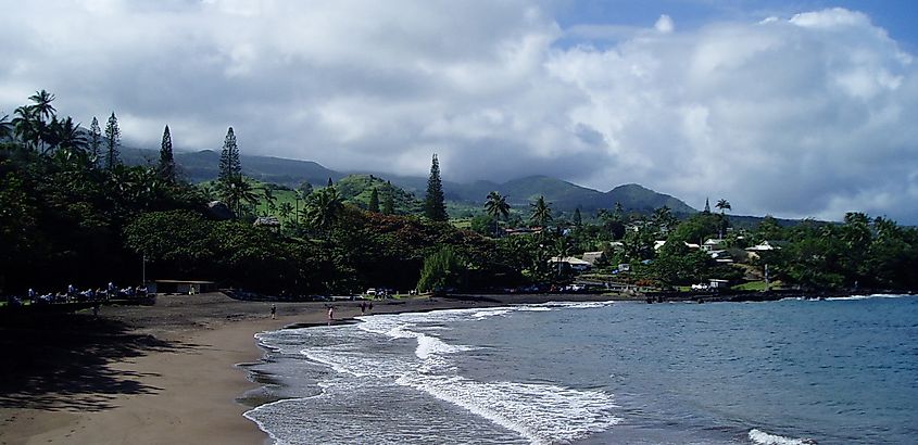 Hana Beach Park in Hana, Hawaii.