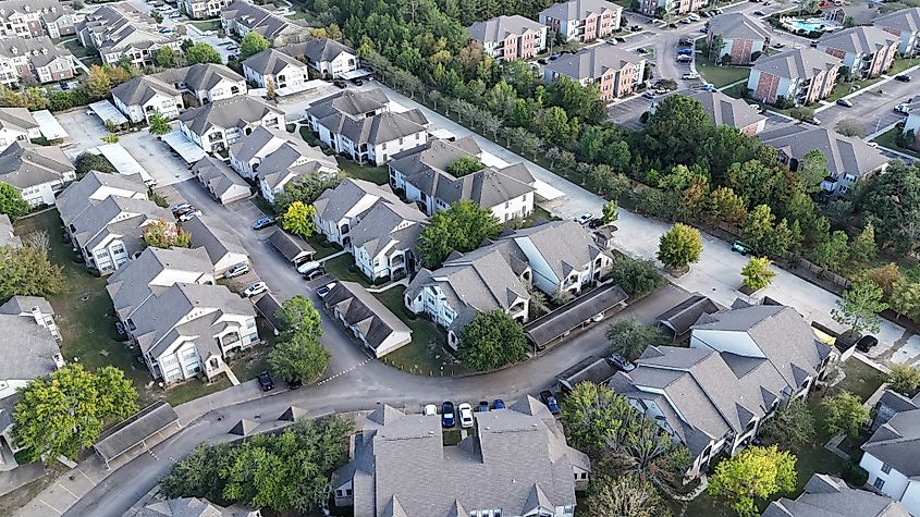 Aerial view of condos in Covington, Louisiana