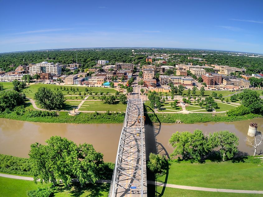 Aerial view of Grand Forks, North Dakota.