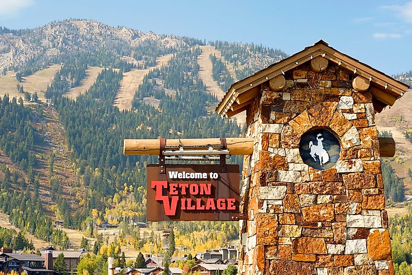 Teton Village in Wyoming, with the gorgeous mountains forming the backdrop.