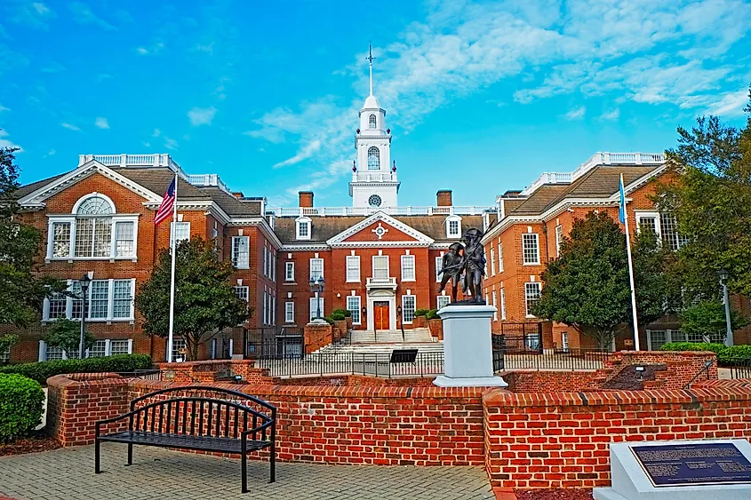 State Capitol Building in Dover, Delaware. Image credit: Dennis MacDonald / Shutterstock.com.