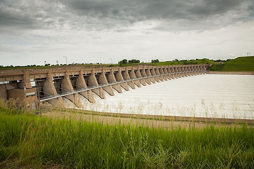 View of the Garrison Dam in Garrison, North Dakota.