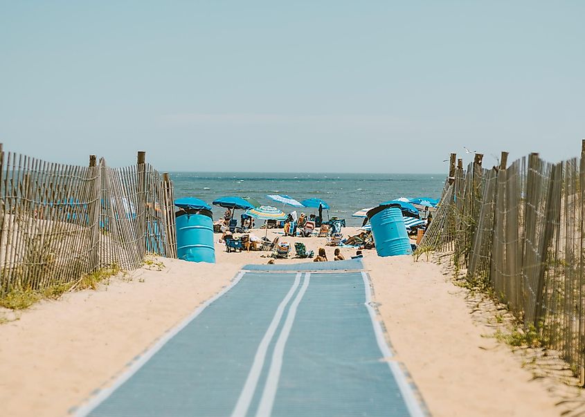 The road to the beach in Rehoboth Beach, Delaware.