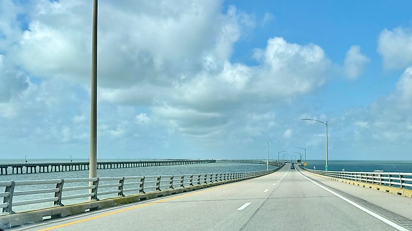 Chesapeake Bay Bridge-Tunnel view while driving across it.