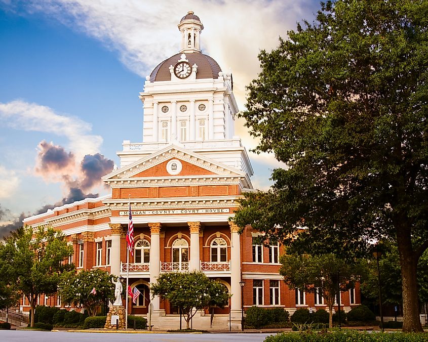 Historic Morgan County Courthouse in Madison, Georgia.