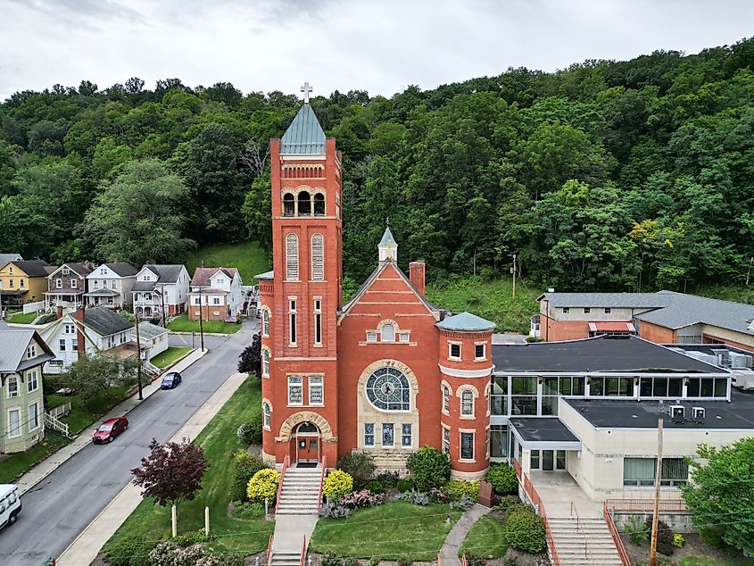 View of a paper mill in the town of Tyrone, Pennsylvania.