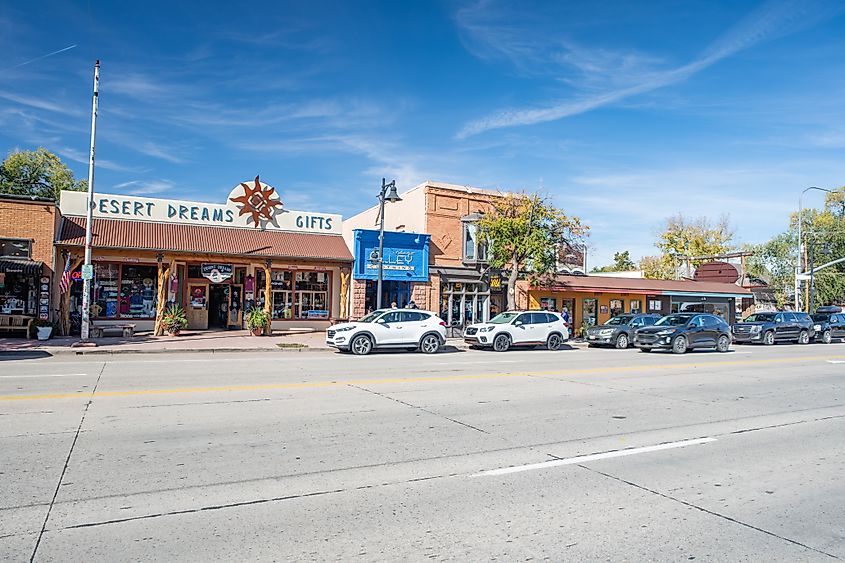 Street view of stores in Moab, Utah