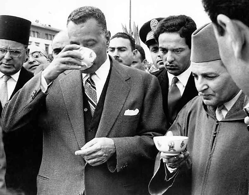 The Arab loss during the Six Day War was considered  amjor blow to Egyptian Presiden Gamal Abdel Nasser's (Left) vision of Pan-Arabism