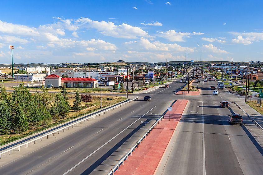 Highway in Gillette, Wyoming. (Editorial credit: amadeustx / Shutterstock.com)