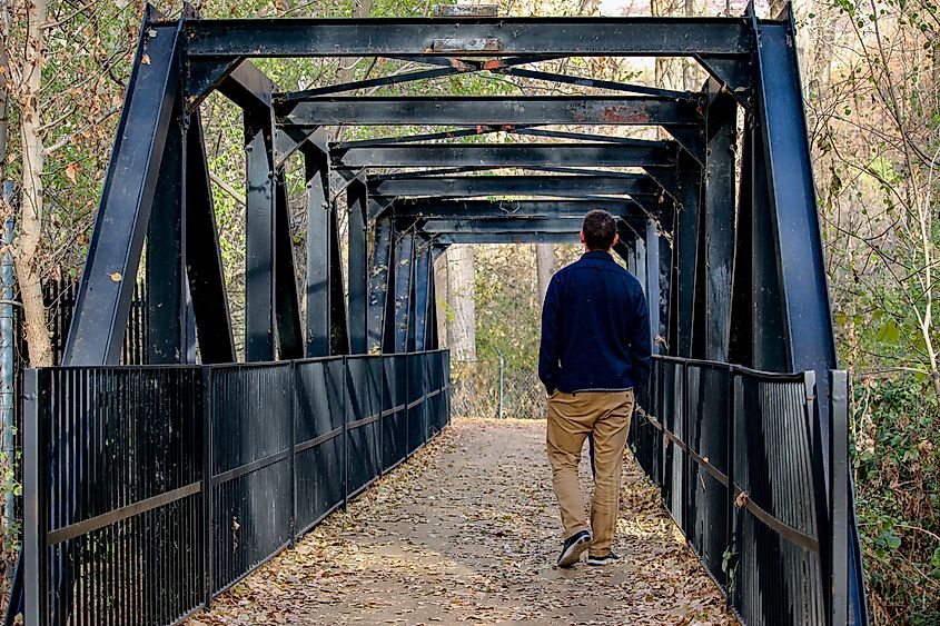 A rustic bridge in Farmington, Utah.