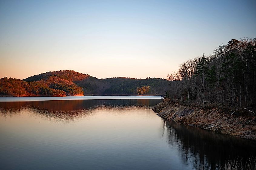 Sunset over Quartz Mountain State Park, Oklahoma.