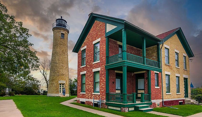 Southport Light Station view in Kenosha Town of Wisconsin.