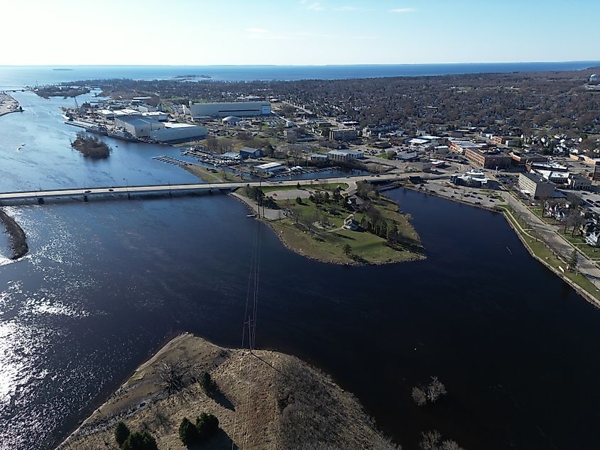 Marinette, Wisconsin from the Menominee River.
