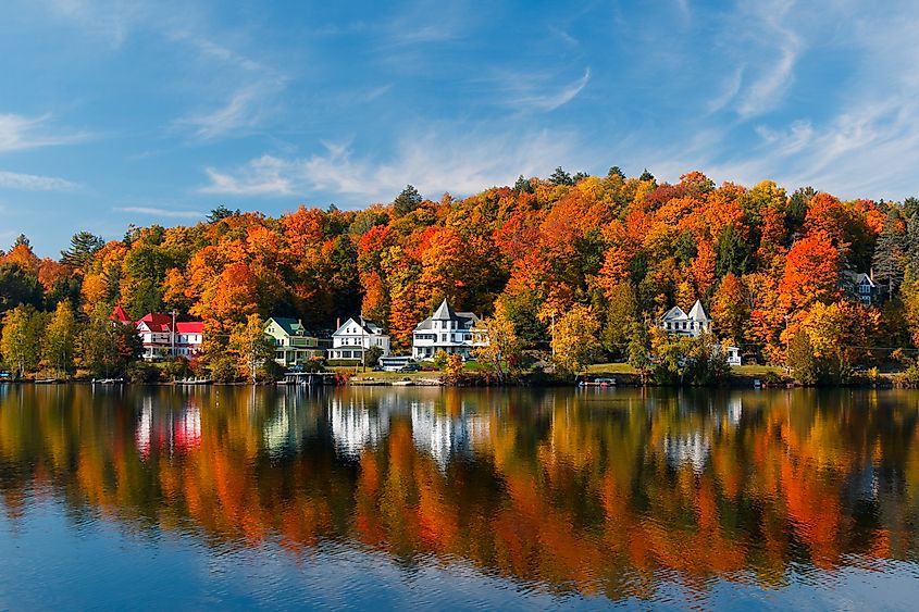 Saranac Lake, New York, decked in fall colors
