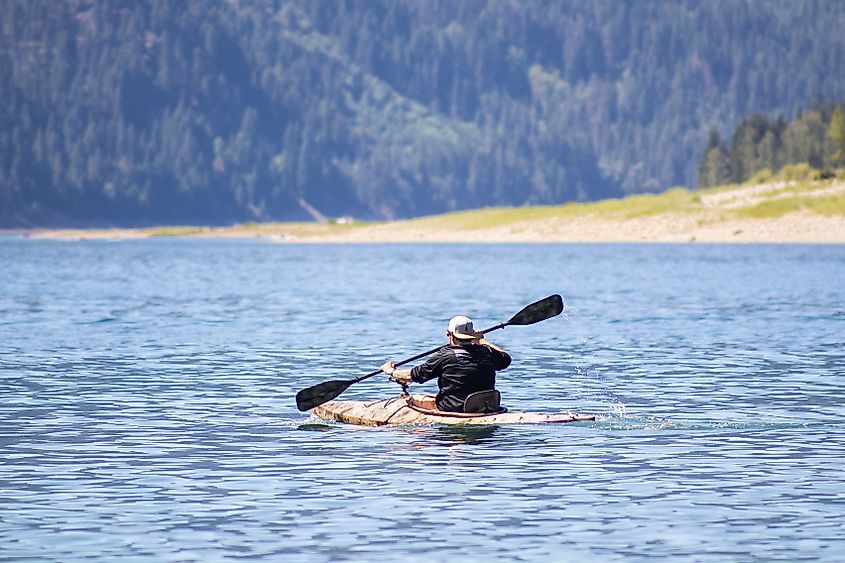 Kayak on Lake Cle Alum, not far from Suncadia resort.