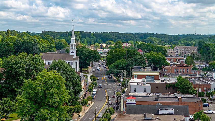 Aerial view of Southington, Connecticut.