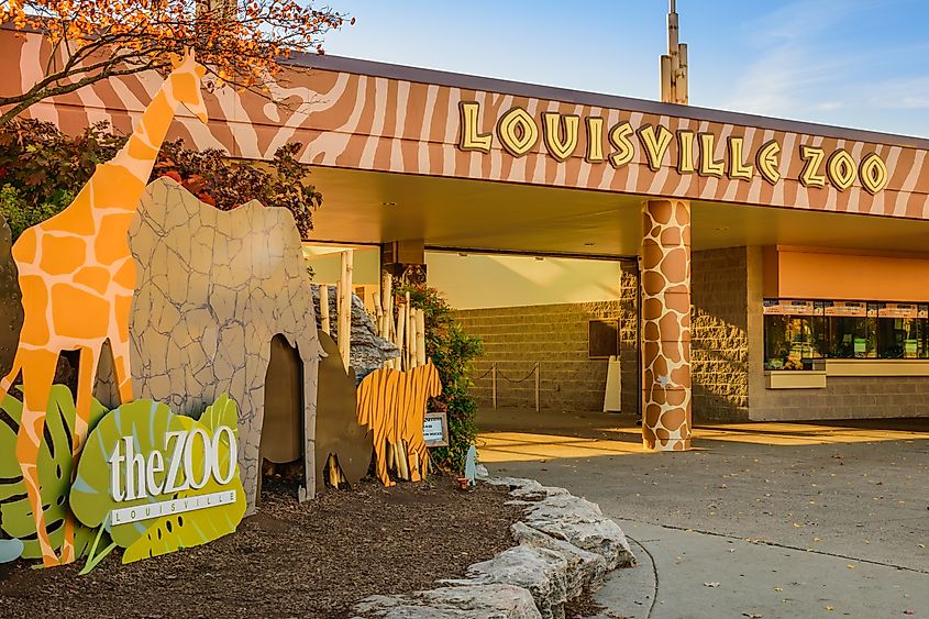 The Louisville Zoo entrance in Louisville, Kentucky