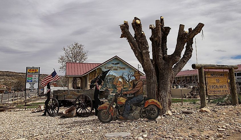 Welcome sign in Escalante, Utah.