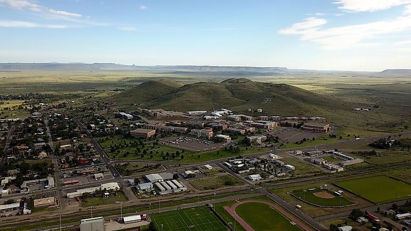 Aerial view of the town of Alpine in Texas